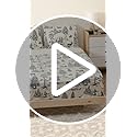 Tribeca Living 100% Cotton Flannel Sheet Set - 200 GSM, Deep Pocket, Ultra Soft & Cozy, Queen, Deer Toile Navy