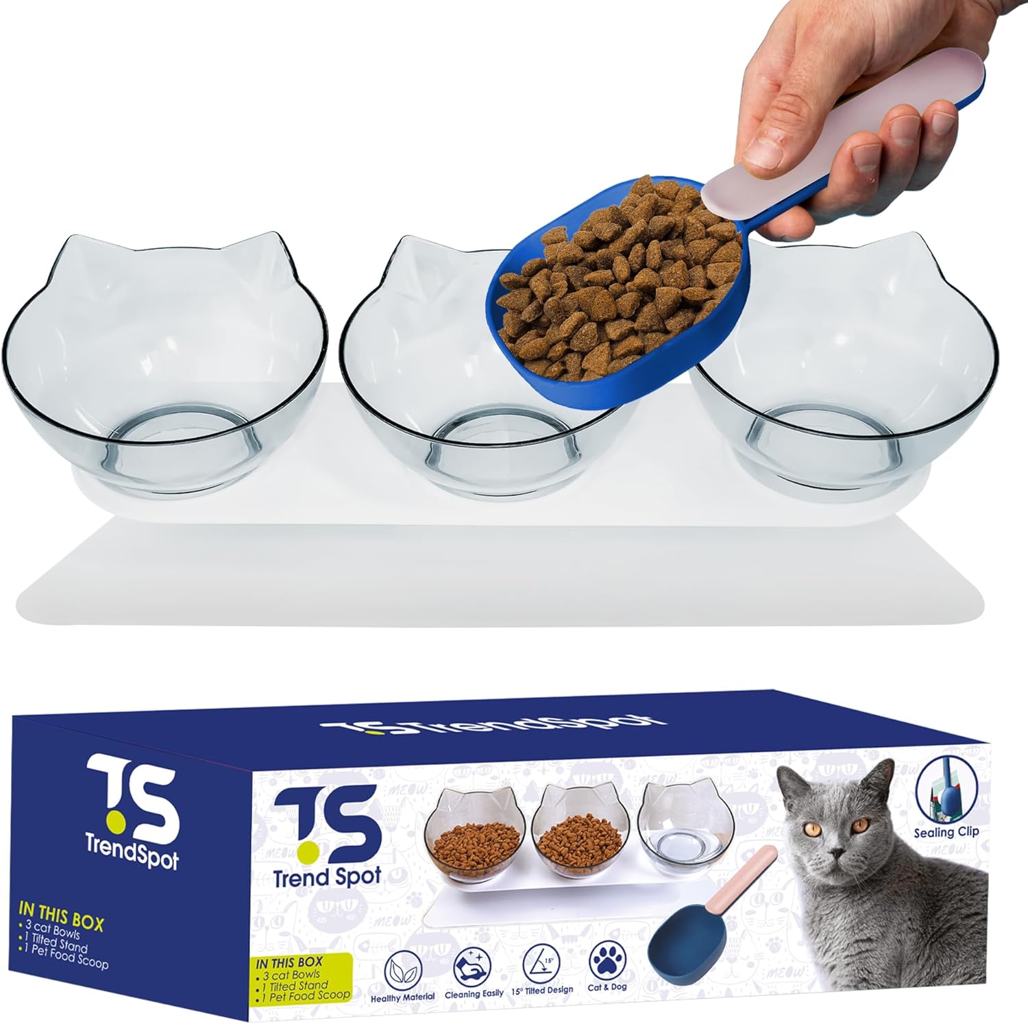 Raised Cat Bowl With Stand,Cat Bowls With Stand Tilted,Cat Food Bowl