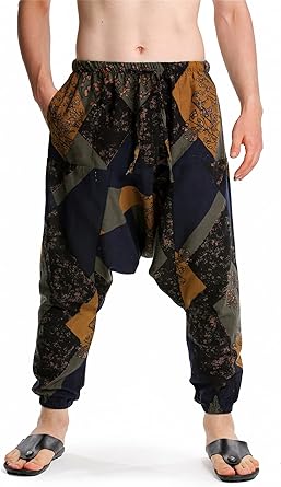 JooMeryer - Pantalones de yoga bohemios para hombre, algodón, lino, cintura  elástica, hippie, holgados, pantalones deportivos : Ropa, Zapatos y Joyería  - Amazon.com