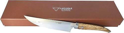 Miniatura 9 de Laguiole en Aubrac Cuisine Gourmet Acero inoxidable totalmente forjado fabricado en Francia Cuchillo de chef de cocina con mango de madera de olivo,