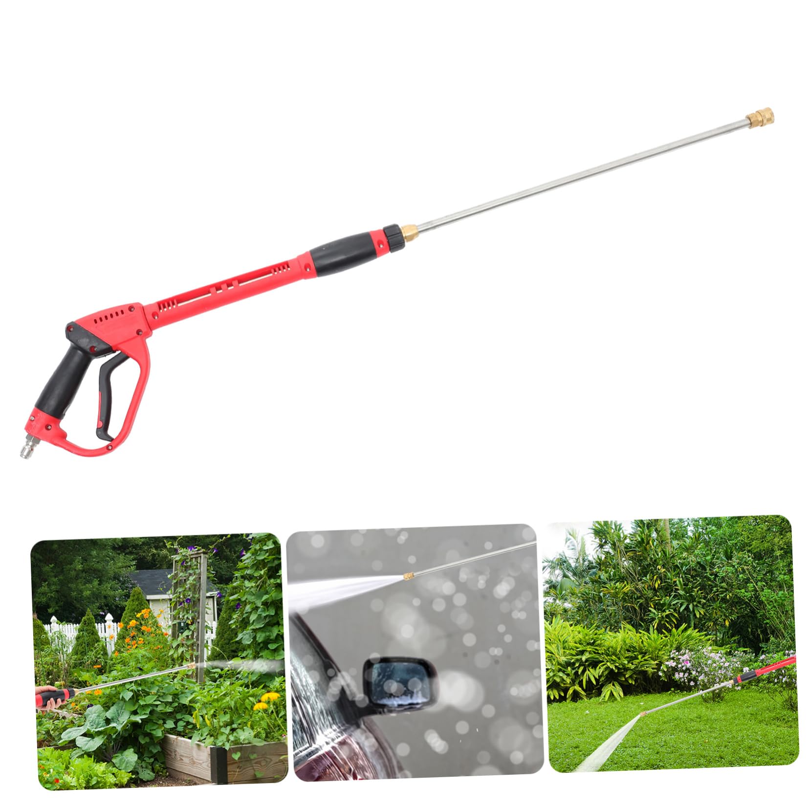 Pistola de Limpieza de Alta Presión Roja M22 Cobre | Interfaz 1/4, Acero Inoxidable y Abs, Compatible con Equipos Eléctricos Gasolina