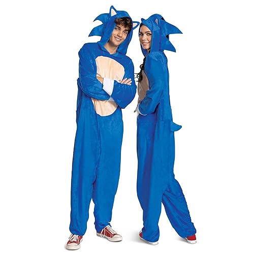Disguise unisex-adult Sonic Costume, Official Sonic Movie Costume Outfit, Adult Unisex - As Shown - Size XXL (50-52)