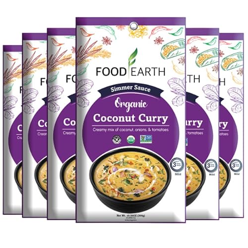 Miniatura 11 de Food Earth Salsa india a fuego lento - Tikka Masala - Orgánica, vegana, sin gluten, sin OMG - Salsa de cocina para microondas - 12 bolsas (5.29 oz