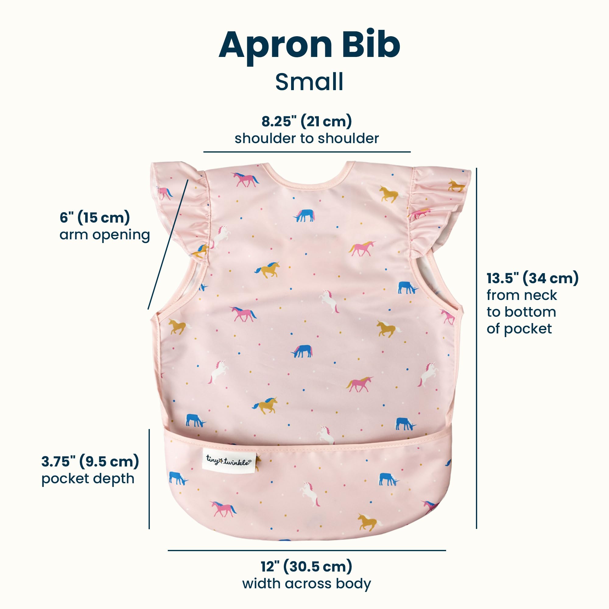 Tiny Twinkle Bavoirs Bébé Anti-Salissures – Tablier Étanche pour Diversification Menée par Bébé – 100% Polyester Recyclé, Bavoirs Tout-Petit Lavables en Machine