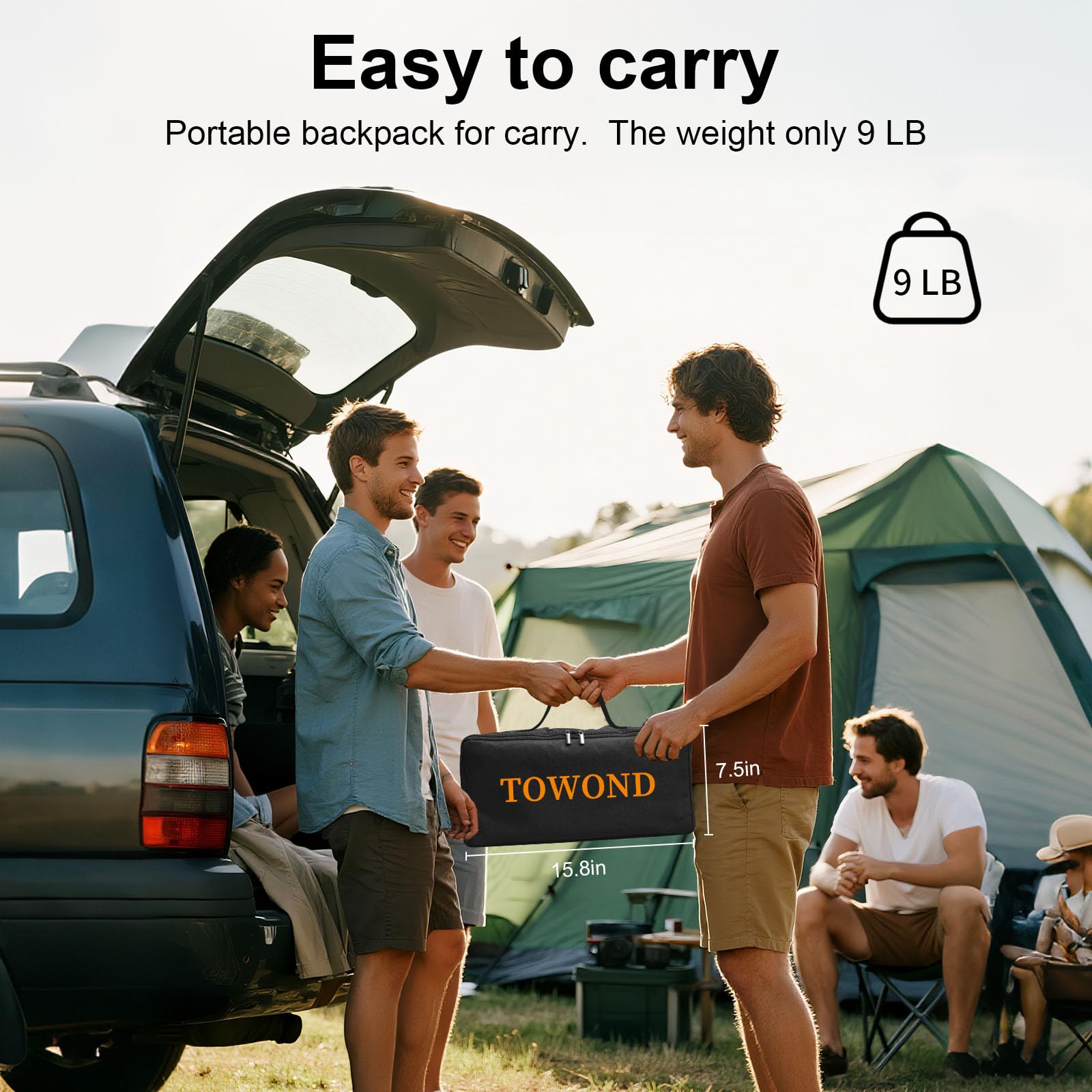 TOWOND Écran de projection de 120 pouces avec support, écran de projection portable HD 16:9 réglable pour intérieur et extérieur, projection avant et arrière, sac de transport inclus pour la maison