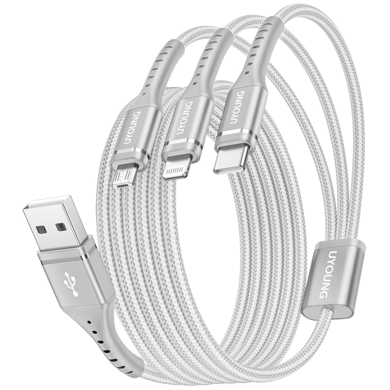 Multi Charging Cord, 3 in 1 Charging Cable Universal Charger 10 FT, 2 Pack | Phone Charge…