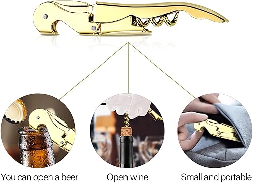 Miniatura 4 de Sacacorchos para camareros profesionales, llave de vino de acero inoxidable para camareros de restaurantes, sacacorchos clásico todo en uno, abridor