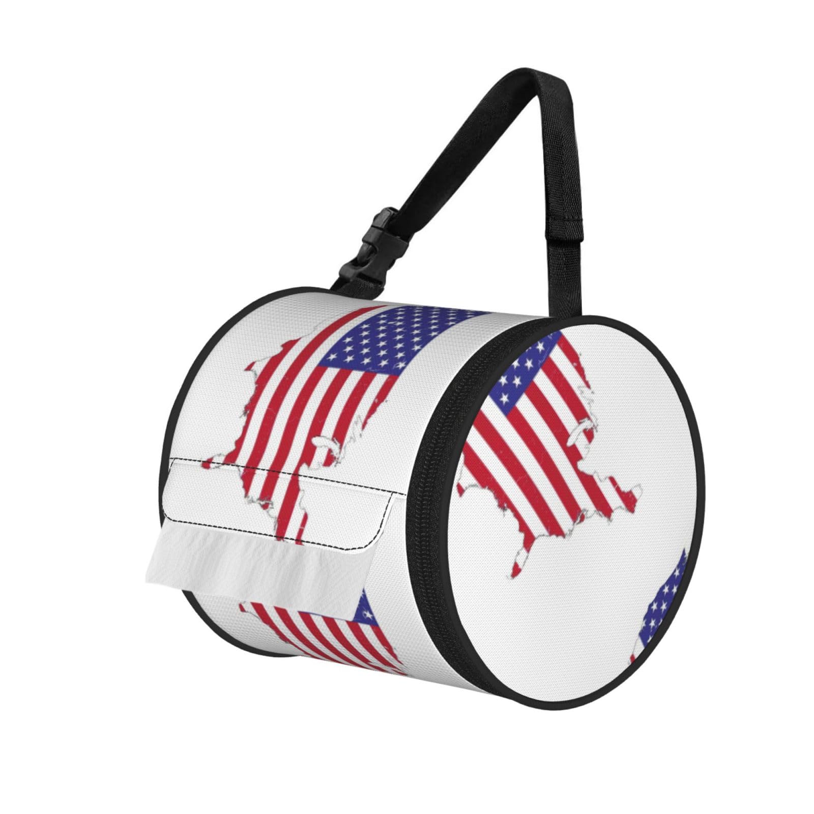 Usa Flag Map Print Fashion Tissues Organizer Box, Hanging Tissue Holder For Purse Coins For Car Office Daily Outing