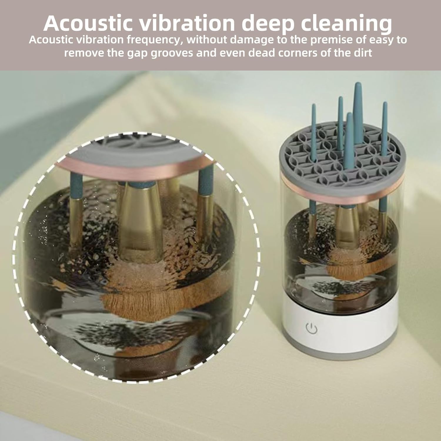 Electric Makeup Brush Cleaner Machine, Automatic Cosmetic Brush Cleaner for All Size Beauty Makeup Brushes - Image 4