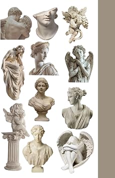 Sculpture Collection Sticker, Ajanda ve G nl k i in Dekoratif  kartma Seti, Kendinden Yap kanl , 10x20 cm, Planlay c  ve Bullet Journal i in,  ok Ama l