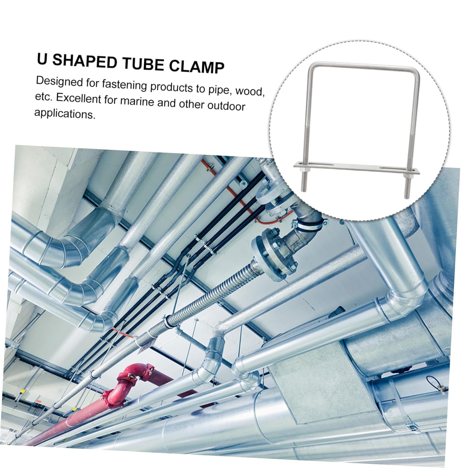 4pcs Stainless Steel Square U Bolts Right Angle Clamps for Boat Trailer Wood Fastening Corrosion Resistant Hardware