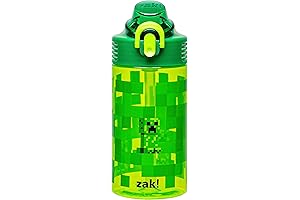 Zak Designs Sage Minecraft Kids Water Bottle For School or Travel