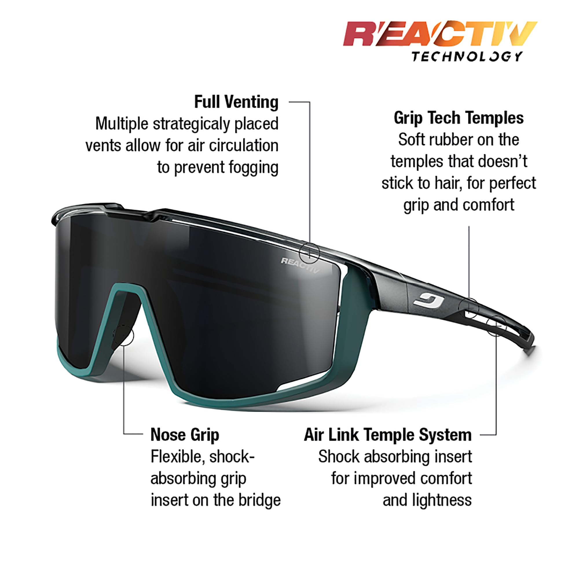 Julbo Okulary przeciwsłoneczne Fury uniseks, zielony, M