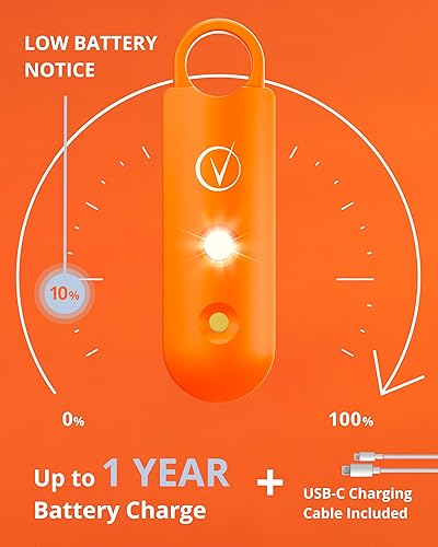 Miniatura 5 de Vantamo Alarma personal para mujer  Altavoces dobles extra ruidosos, primero con aviso de batería baja con luz estroboscópica, recargable  Llavero