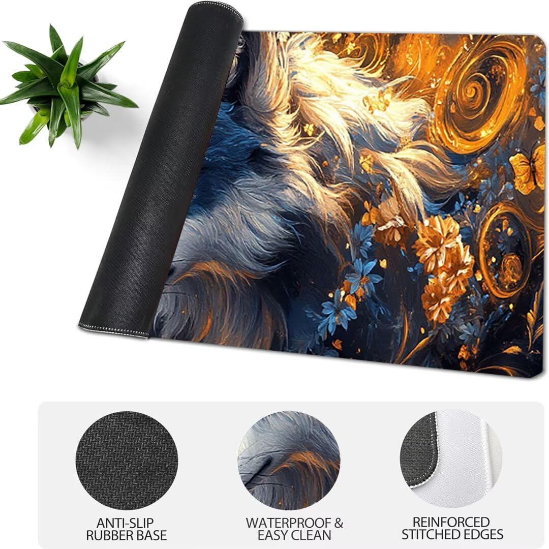 Podkładka pod mysz do gier XXL ze zwierzętami krajobrazowymi, podkładka pod mysz XXL - 1400 x 600 x 3 mm, podkładka pod mysz matowa, bardzo duża z tkaniny, antypoślizgowa podstawa, dla graczy