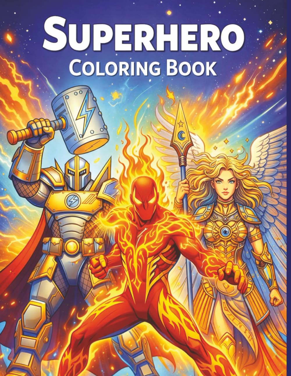 Superhero Coloring Book: Coloring Book Superheros, 8,5x11 with 55 Pages