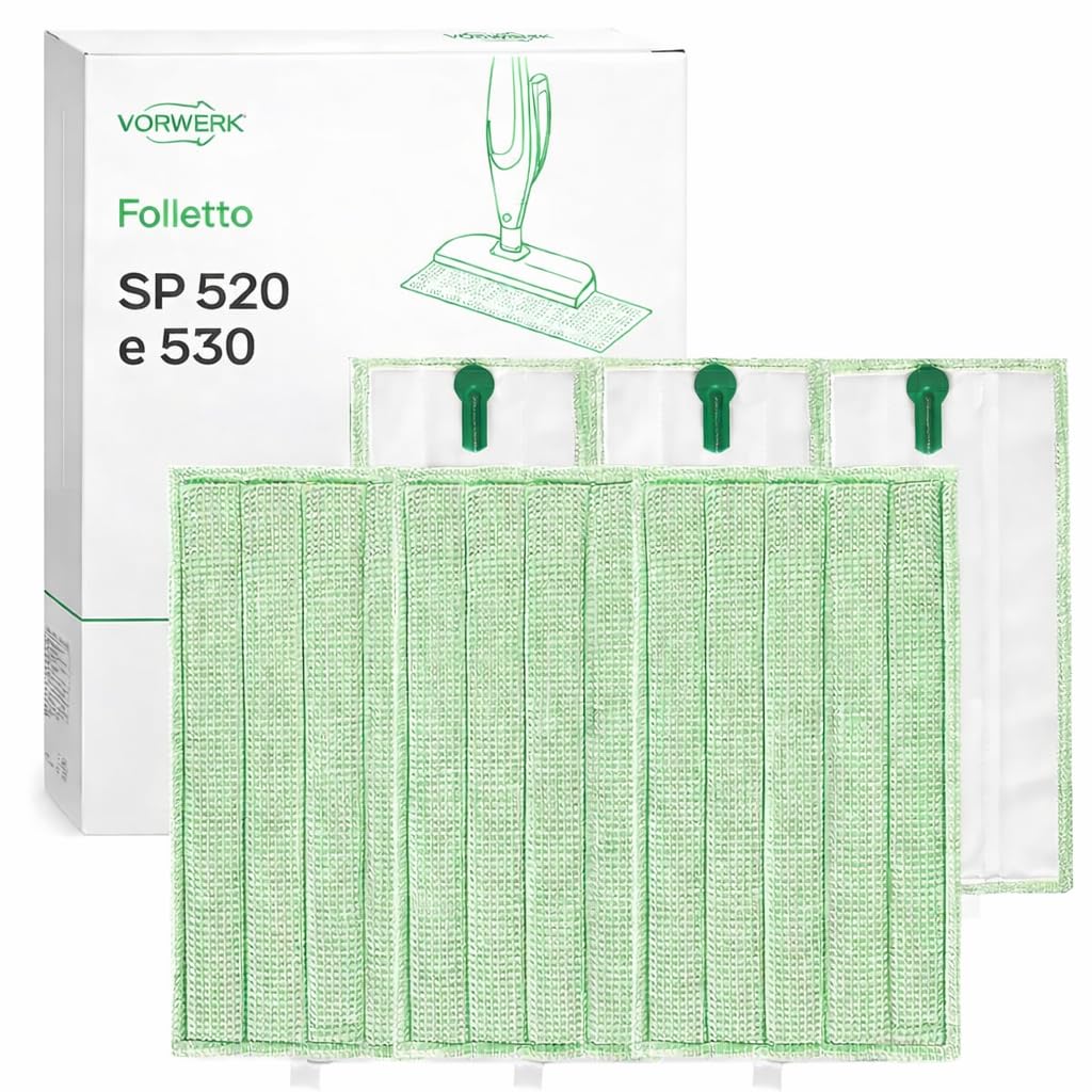 18 Panni Lavapavimenti Folletto - MISURA 100% COMPATIBILE: 31 x 17 cm - Panni Folletto Lavapavimenti Compatibili SP520/530 in Microfibra Lavabili e Riutilizzabili per Pavimenti Multisuperficie