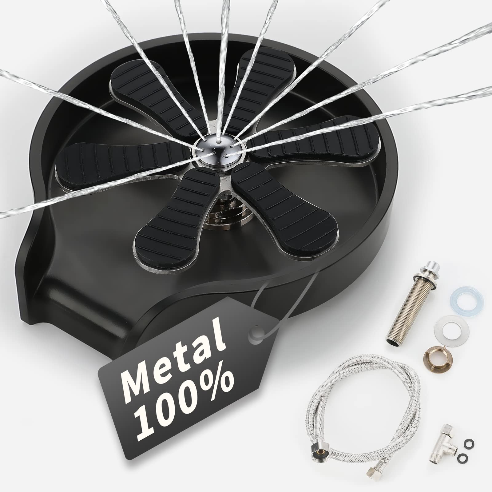 Glass Rinser for Kitchen Sink, 360°Rotating Rinse Jet Cup Washer, Stainless Steel Kitchen Glass Cleaner Sink, Kitchen Sink Bottle Washer, Glass Cleaner Sink Attachment for Home