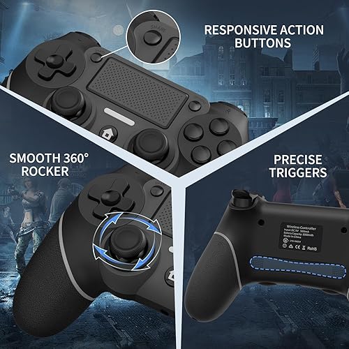 Miniatura 3 de Ubsvaky Wireless Controller for PS4, Wired P-4 Pro Controller with Paddles, Black P-4 Controller Accessories, P-4 Accessories Perfect Adaptive Full
