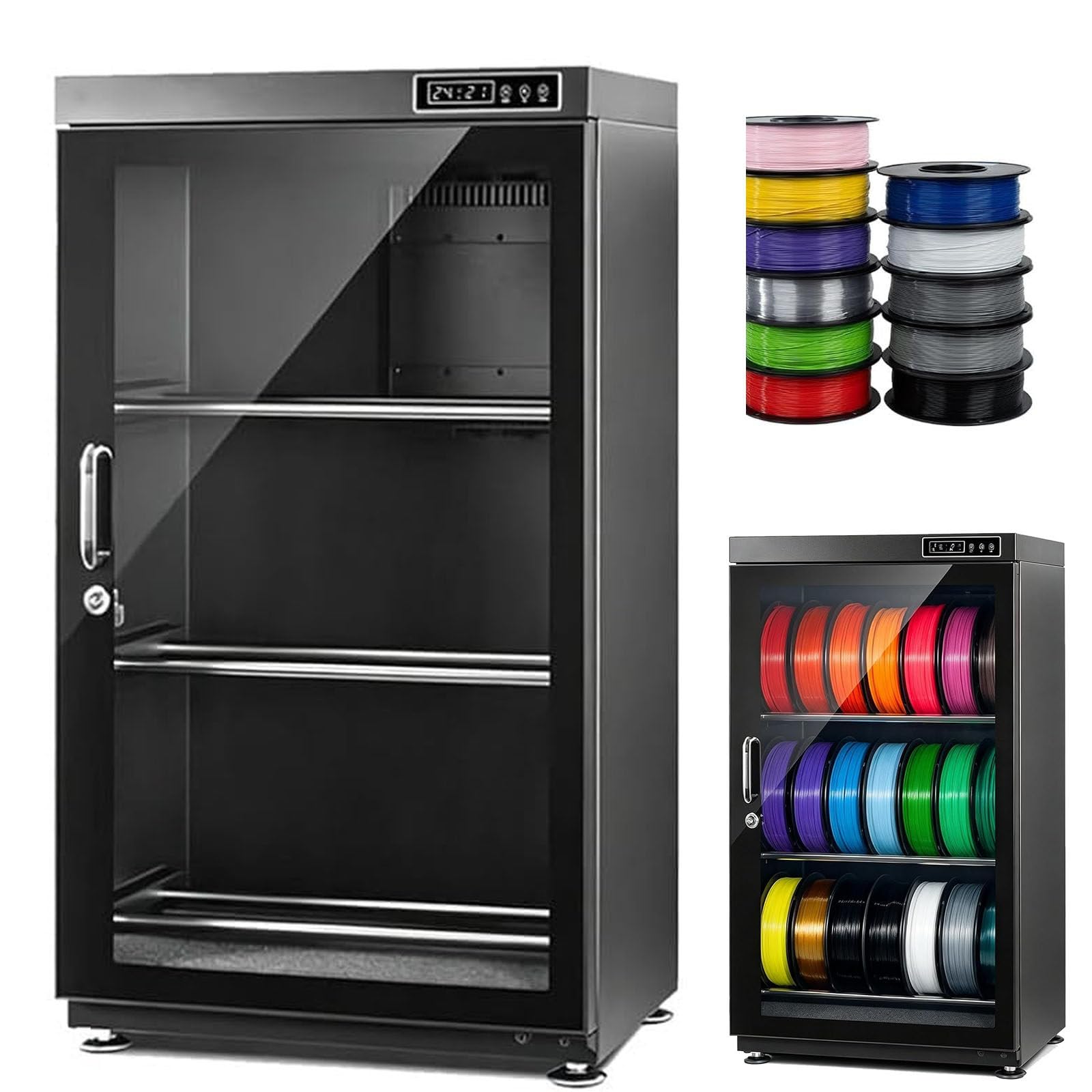 WEIMILOR Large 3D Printer Filament Storage Cabinet with Rack 115L