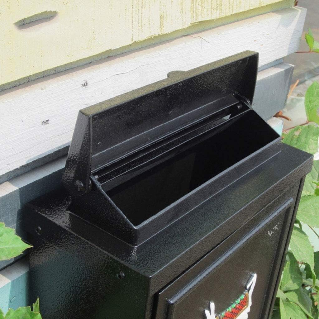 Post Box Wall Mounted Wall Mount Letterboxes Postbox for Outside Wall-Mounted Mailbox Garden Report Box Outdoor Post Box Cast Aluminum Rainproof Waterproof Letter Box (Color : A) 1110
