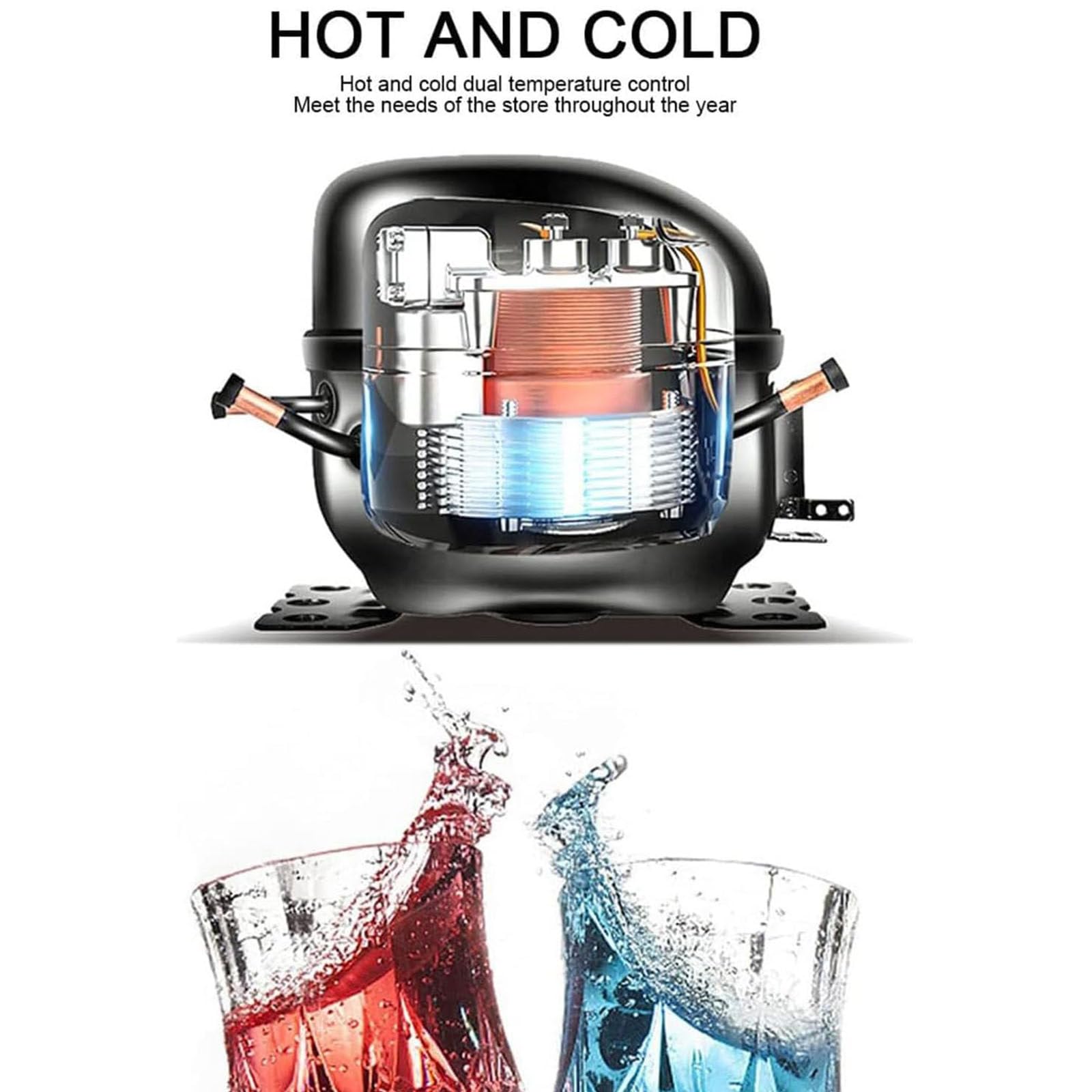 Dispensador comercial de bebidas con diseño de acero inoxidable y vidrio transparente para bufés y hospitalidad