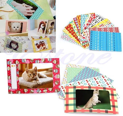 Miniatura 6 de 100 hojas de calcomanías instantáneas para Fujifilm Instax Mini 987s 702650s90, patrón de tela, borde de papel, familia, amigo, boda, fiesta con