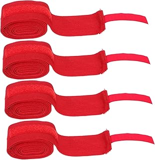 VANZACK 2 Pares De Bandagem De Boxe Fita Esportiva Luvas De Fitness Fita Ferida Protetor De Pulso De Boxe Luvas De Boxe Bandagem De Algodão Bandagem De Algodão Vermelho Fitness