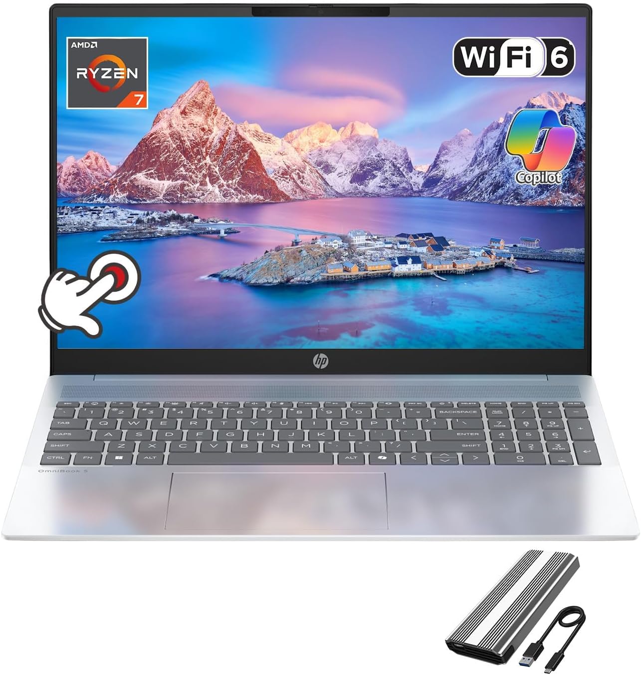 HP 2024 17 Pavilion Laptop, 17.3'' FHD IPS Anti-Glare Display, 6-Core Intel i3-1215U, 32GB RAM, 1TB SSD, Wi-Fi, Privacy Camera, Fast Charge, Long Battery, Windows 11 Pro +HubxcelAccessory