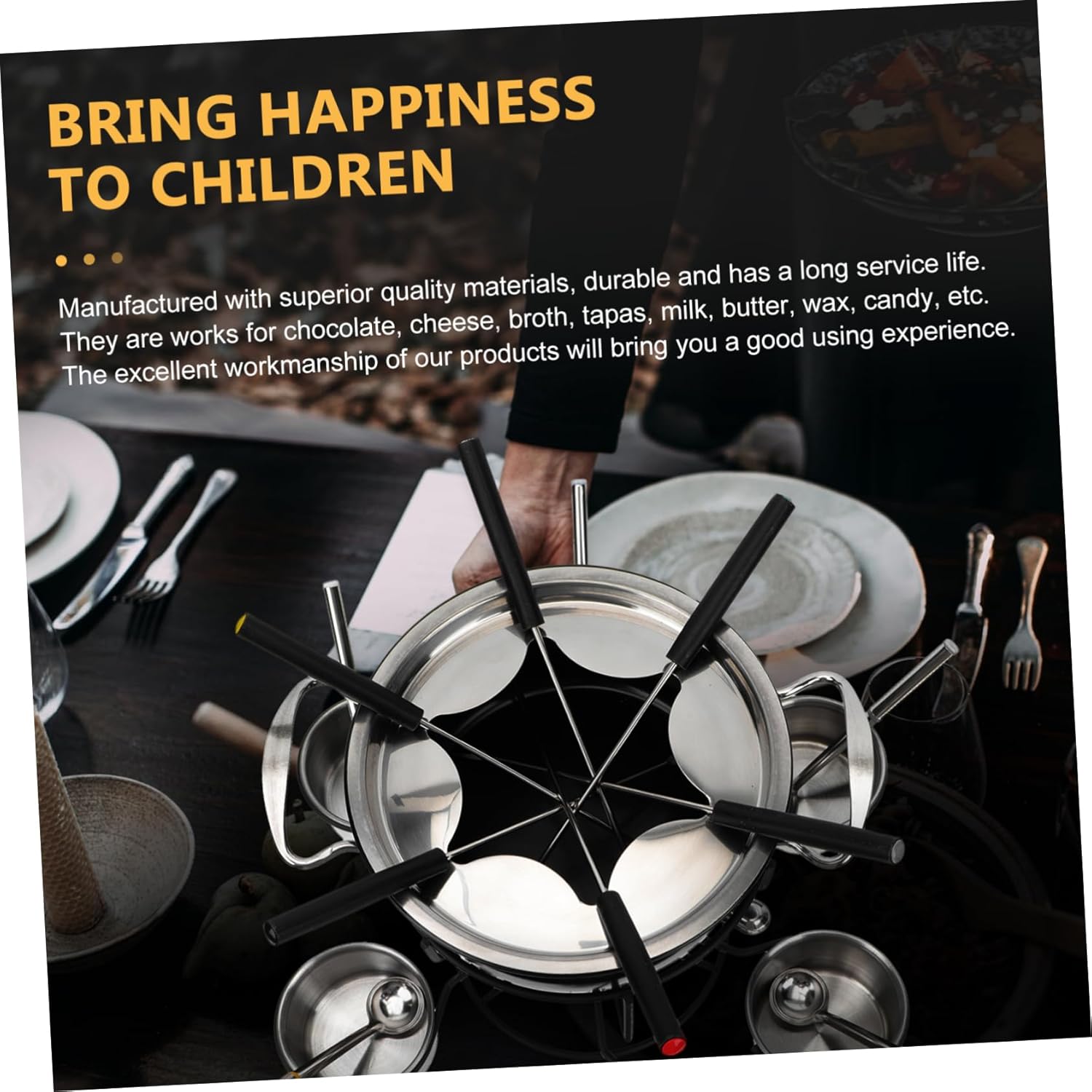 1set Stainless Steel Fire Boiler Melt Chocolate Pot Cheese Fondue Portable Fondue Pot Heat Source