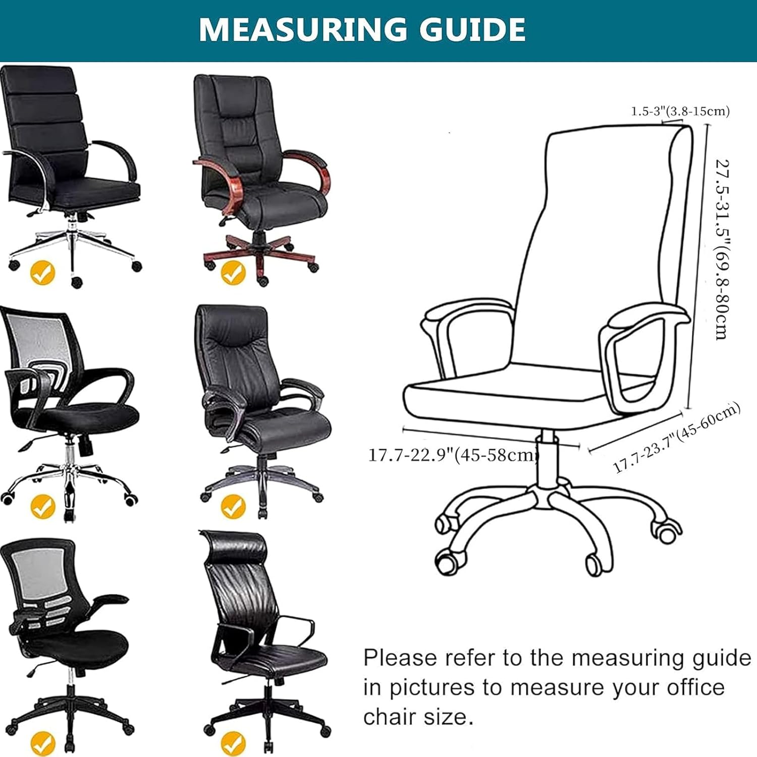Stretch Office Chair Cover, Durable Zipper, Universal Desk Rotating Chair Slipcover, Machine Washable, One-Size-Fits-Most, Leaf Pattern, Polyester/Spandex, Home & Office