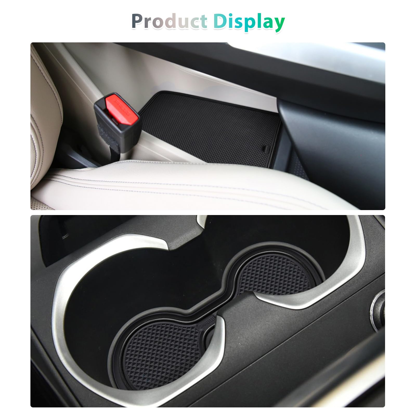GAFAT Compatibile con BMW X1 U11 iX1 2023-2025 2026 Tappetini Antiscivolo, iX1 X1 2025 Tappetino in Gomma Console Centrale, Non Scivolano, Cuciture Porte, Accessori X1 U11 (Nero)