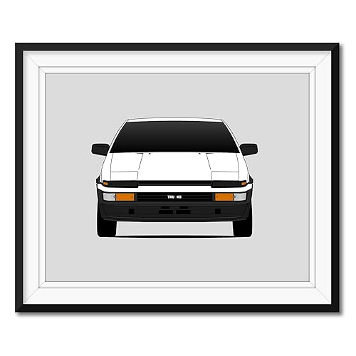 Amazon Com Toyota Ae86 Inspired Poster Print Wall Art Decor Handmade Trueno Hacki Roku Initial D Corolla Levin Sprinter Handmade Products