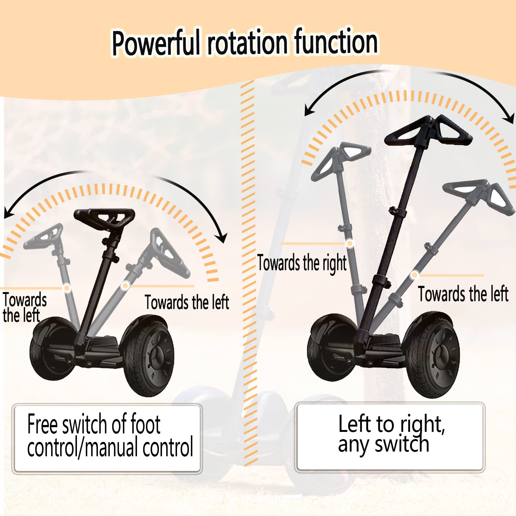 FEC Poignée de guidon réglable, relâchement de la pression au genou, pour hoverboard Segway Ninebot miniPRO miniLite S Self Balance (guidon uniquement) (Noir -A1)
