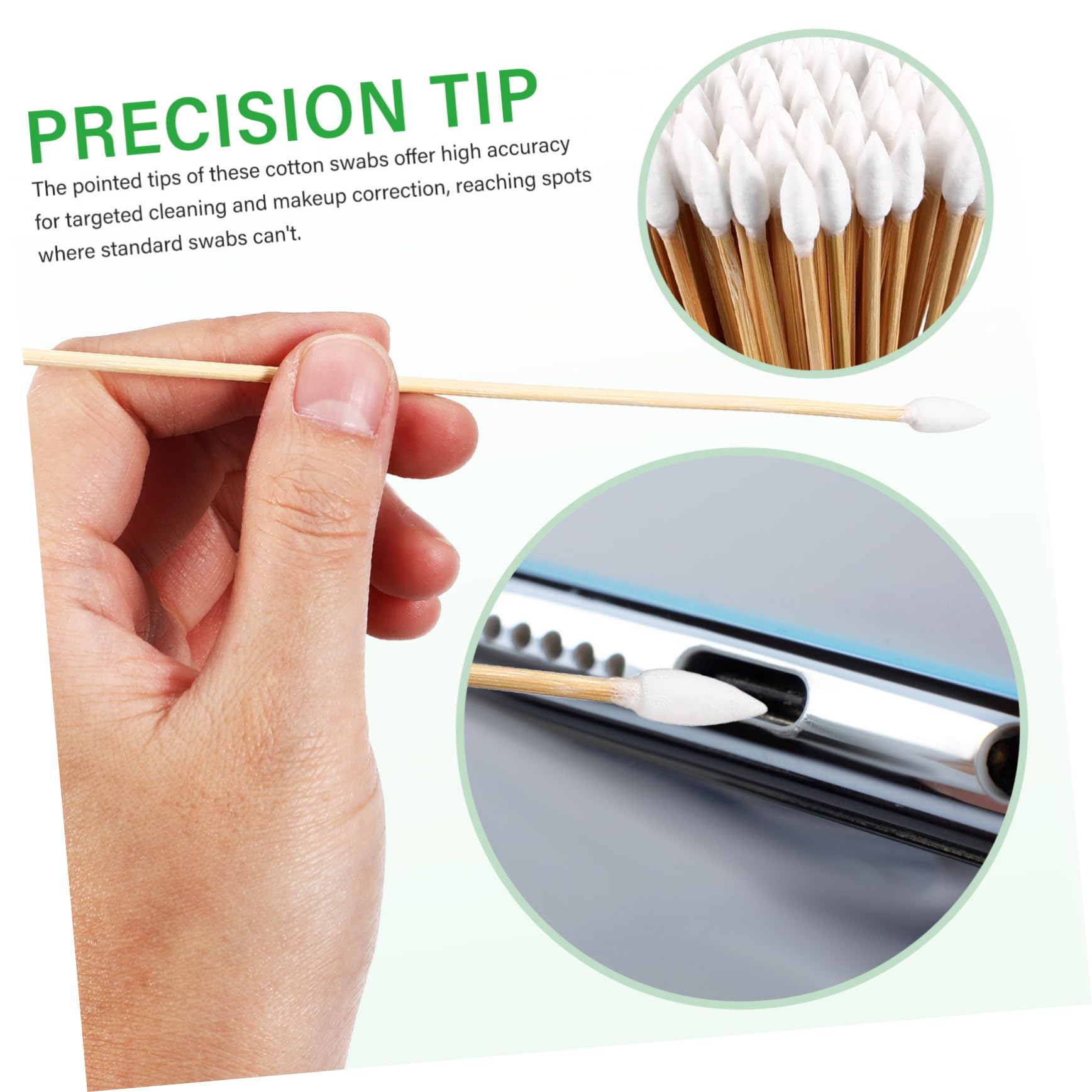 Palillos Aplicadores De Maquillaje Hisopos De Algodón Para Oídos Hisopos Limpiadores Para Fines Cosméticos Puntas Para Baño Uñas De Oídos Puntas Para Remover 500 piezas*4