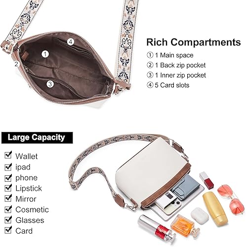 Vista 5 de CLUCI Bolso cruzado para mujer a la moda, bolsos cruzados para mujer, bolsos cruzados de moda para mujer