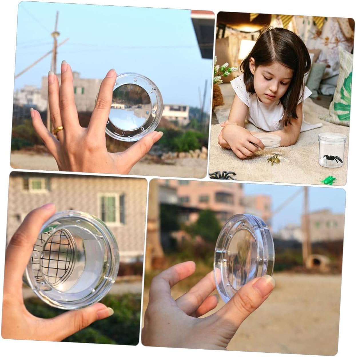 Toddmomy 5Pcs Portable Insect Observation Boxes with Magnifying Lid Lightweight Bug Jars with Ventilation for Outdoor Nature Exploration and Science Learning