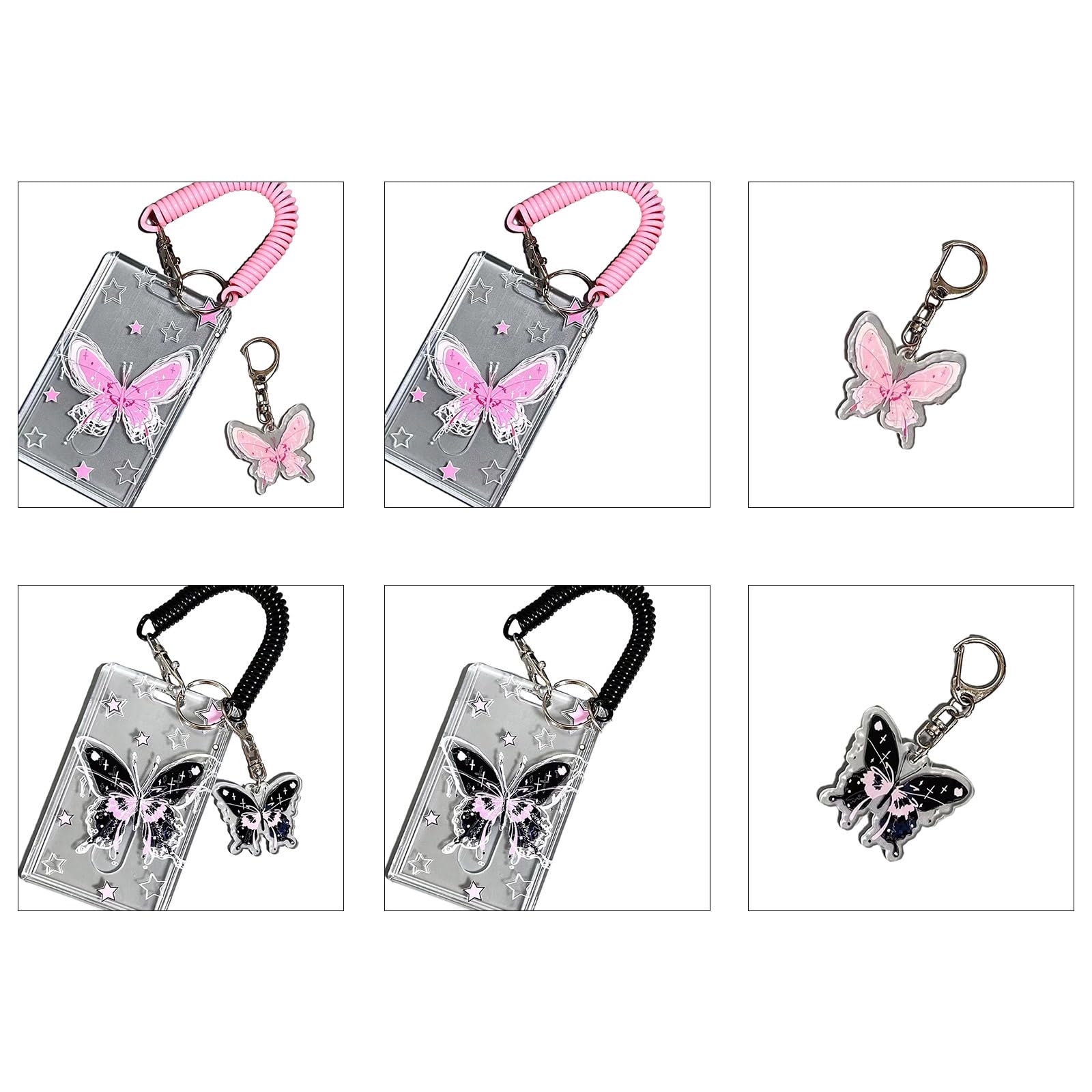 Noaxylic 8 Pezzi Portachiavi a Farfalla, Portachiavi in Acrilico a Forma di Farfalla, Porta Chiavi Carini, Graziosa Borsa per Charm, Uomo Donna Borsa Accessori, per Bomboniere, Borse, Regalo Donna