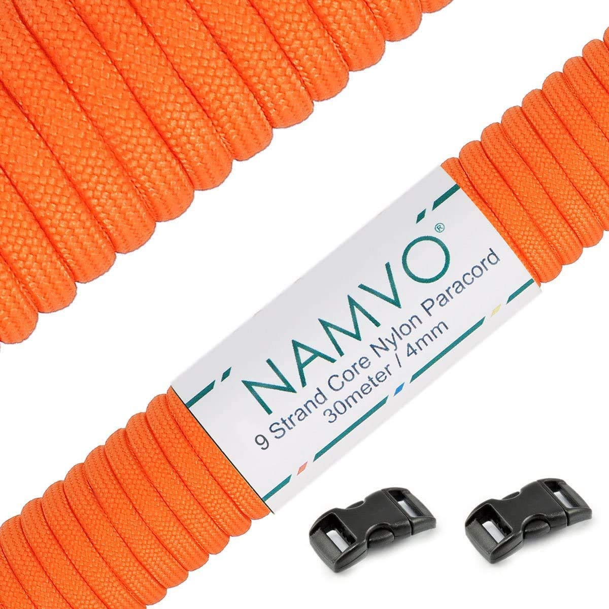 Namvo 550 Mil Spec Type III Parachute Cord, 9 Inner Strands, Nylon