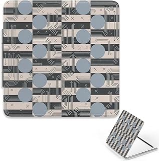 Mirrors Retro Gray Circles Black Stripes Squa...
