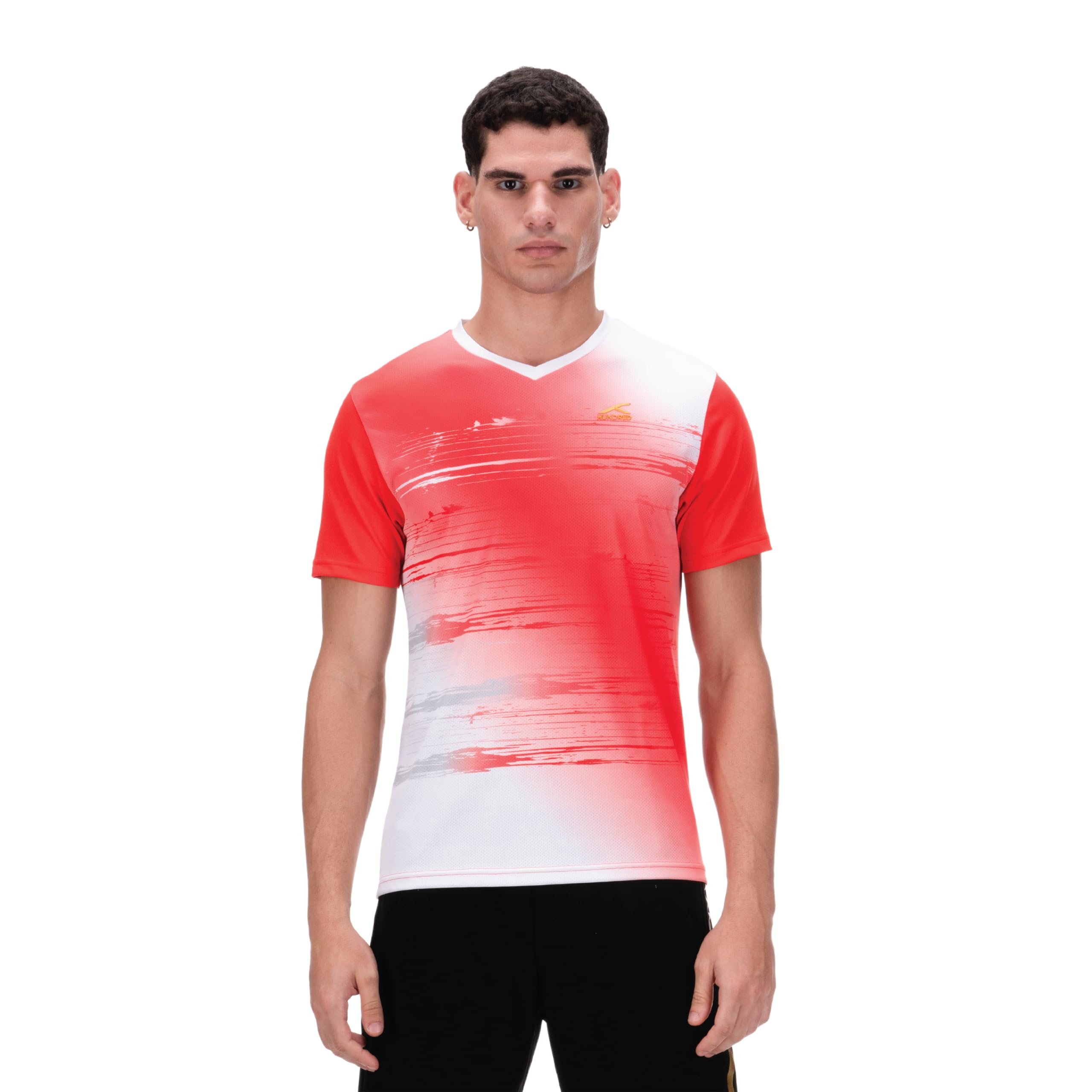 hundred HNDRD V-Neck Unisex Burnout T-Shirt |Moisture Transfer | Rapid-Dry | Temperature Control | Air-Dry Tech |Badminton | Football |Pickleball | Running |All Sports and Fitness-picture-40