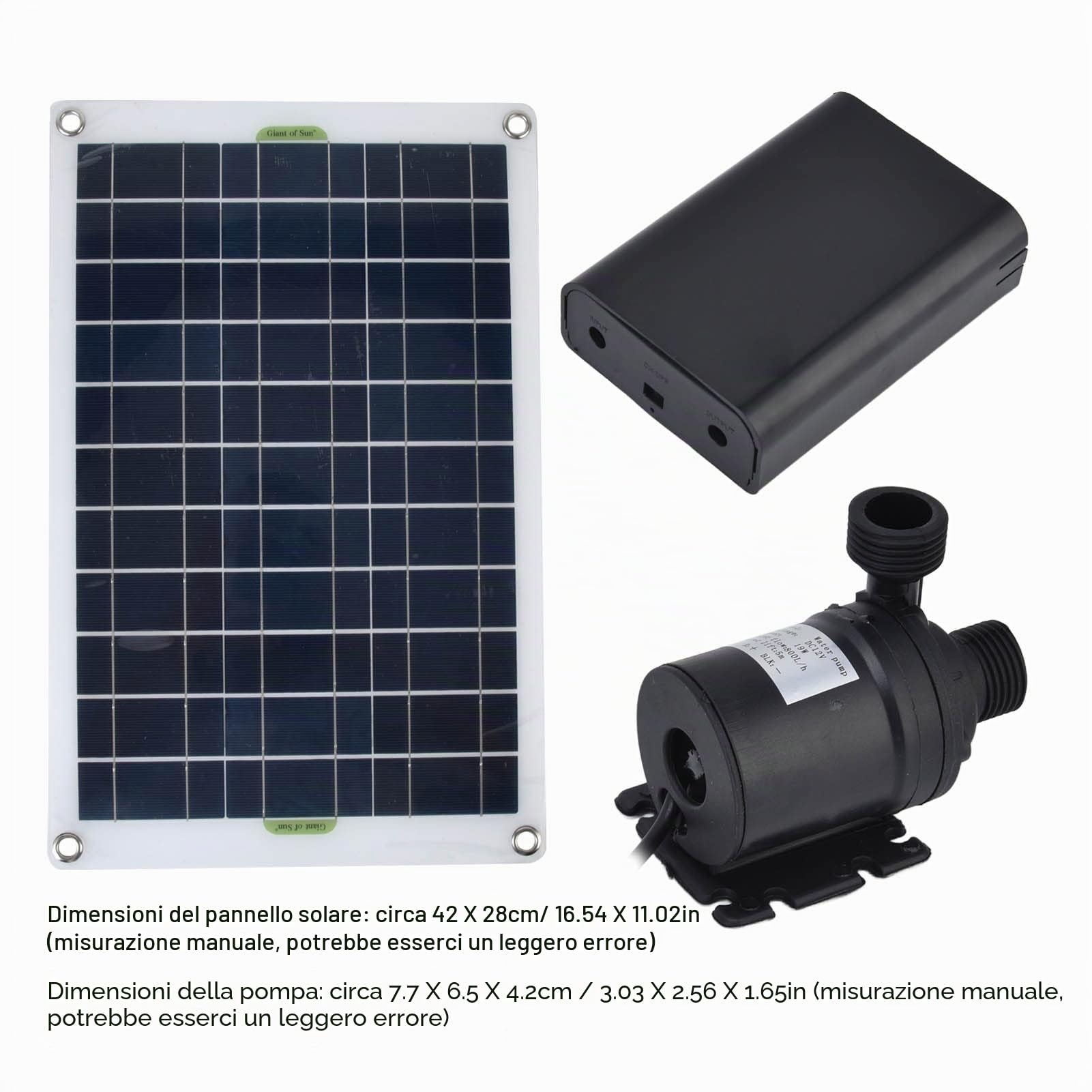 Kit Pompa Acqua Solare, Pannello 50W 800L/h 12V Pompa Solare per Laghetto in Plastica Siliconica CC a Basso Rumore per Giardino, Cortile, Acquario, Laghetto, Piscina, Esterno e Patio