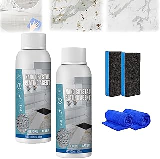 Furniture Marble Scratch Repair Refurbishment Agent,Marble Stone Cleaner Polishes,Stone Stain Remover Cleaner,Nanometer Crystal Plating Agent,Long-Lasting Protection (Color : 2pc)