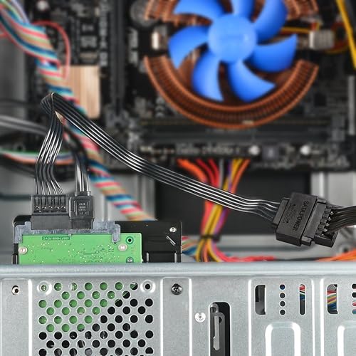 Vista 11 de J&D Cable de extensión de alimentación SATA de 15 pines (paquete de 3), cable Sata macho a hembra, extensión de cable de alimentación SATA, 10