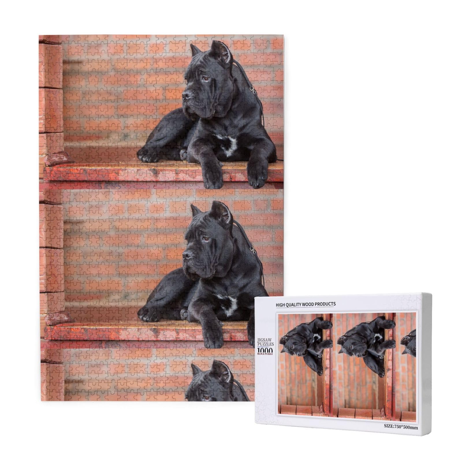 Cane Corso Big Black Dogs Pets, 1000 Pieces Adults Puzzle Game Challenging Puzzles, Jigsaw Puzzles
