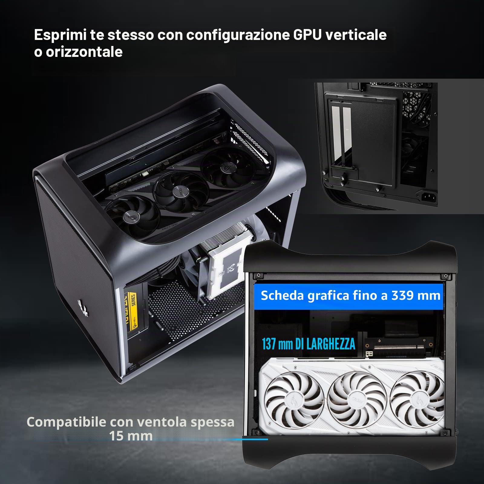 BITFENIX PRODIGY M 2022 ARGB BLACK BFC-PM2-300-KKGSK-3A Micro-Tower Gaming-Case Nero
