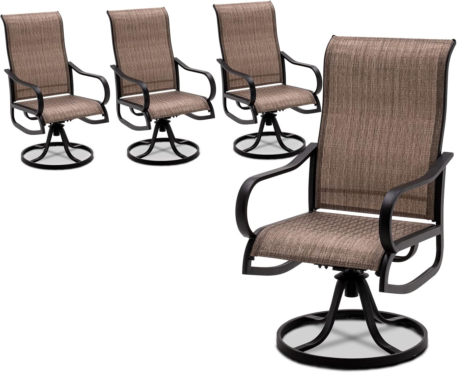 UDPATIO Patio Swivel Chairs Set of 4, Outdoor Dining Chairs High Back, All Weather Breathable Textilene Outside Furniture Chair with Metal Rocking Frame for Lawn Garden Backyard Duck : Patio, Lawn & Garden