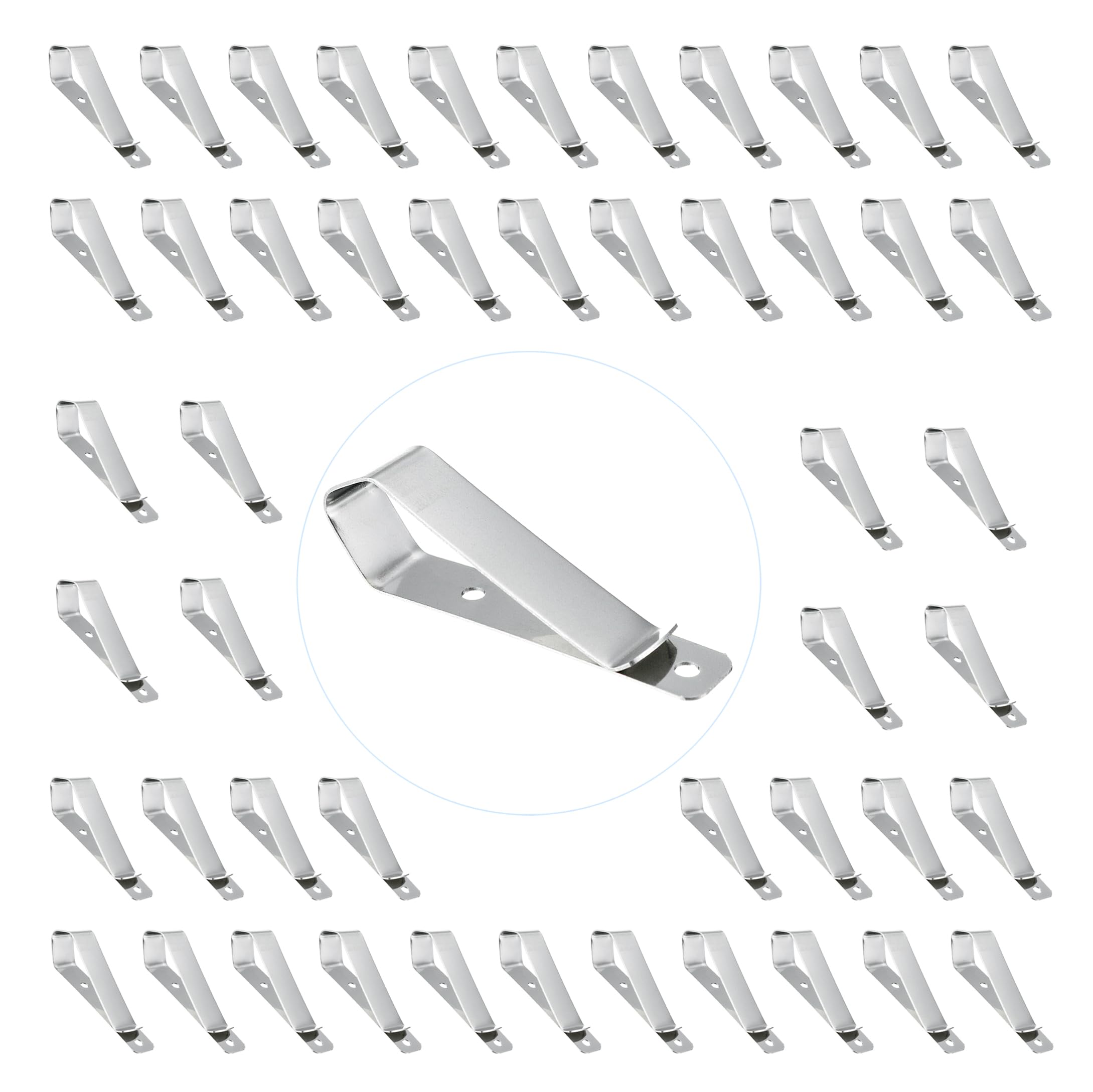 Garage Door Remote Visor Clip, Remote Visor Clips Replacement for Garage Door Remote Openers (Silver, Pack of 50)