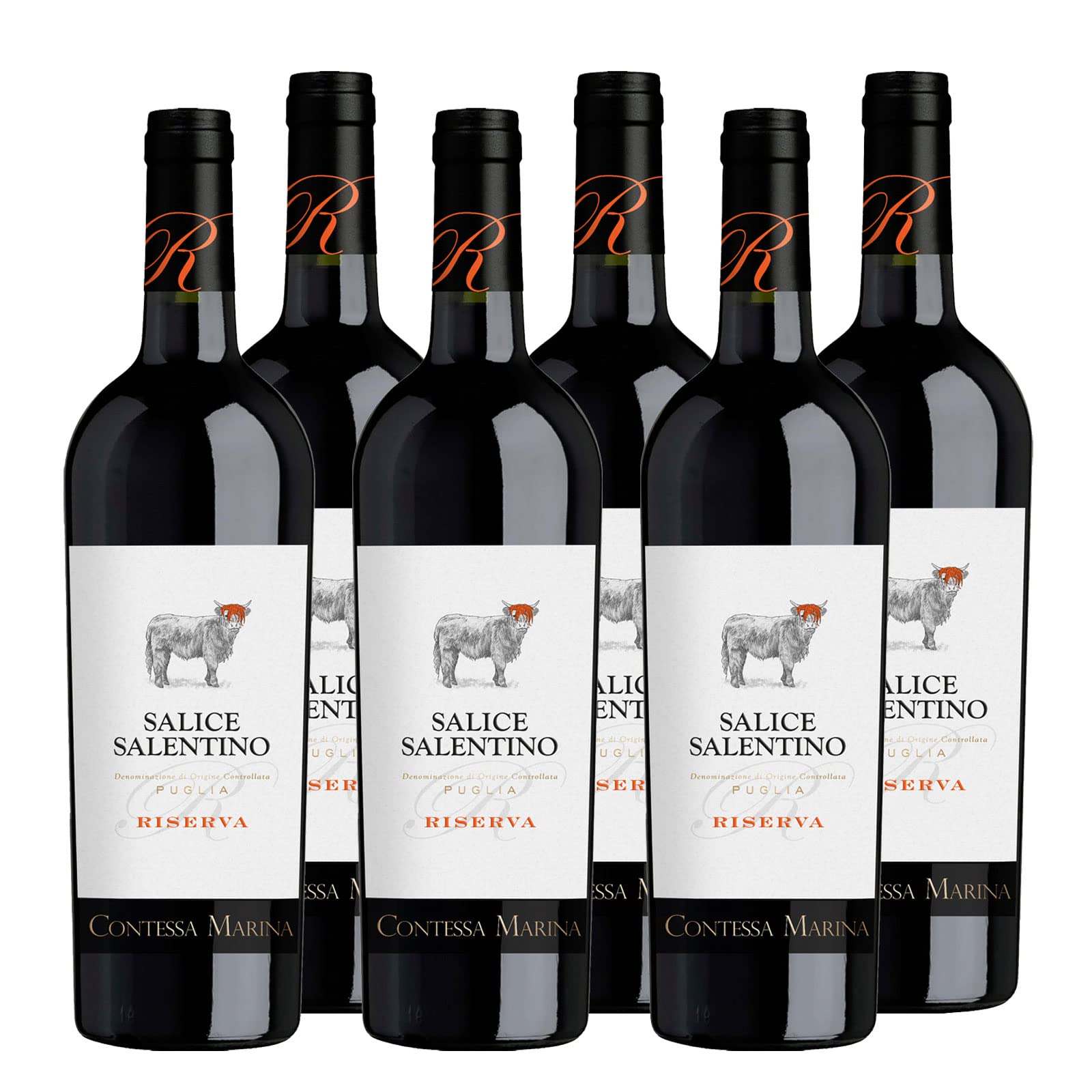 Salice Salentino Riserva DOC "Contessa Marina" Rotwein Apulien trocken (6 x 0.75l)