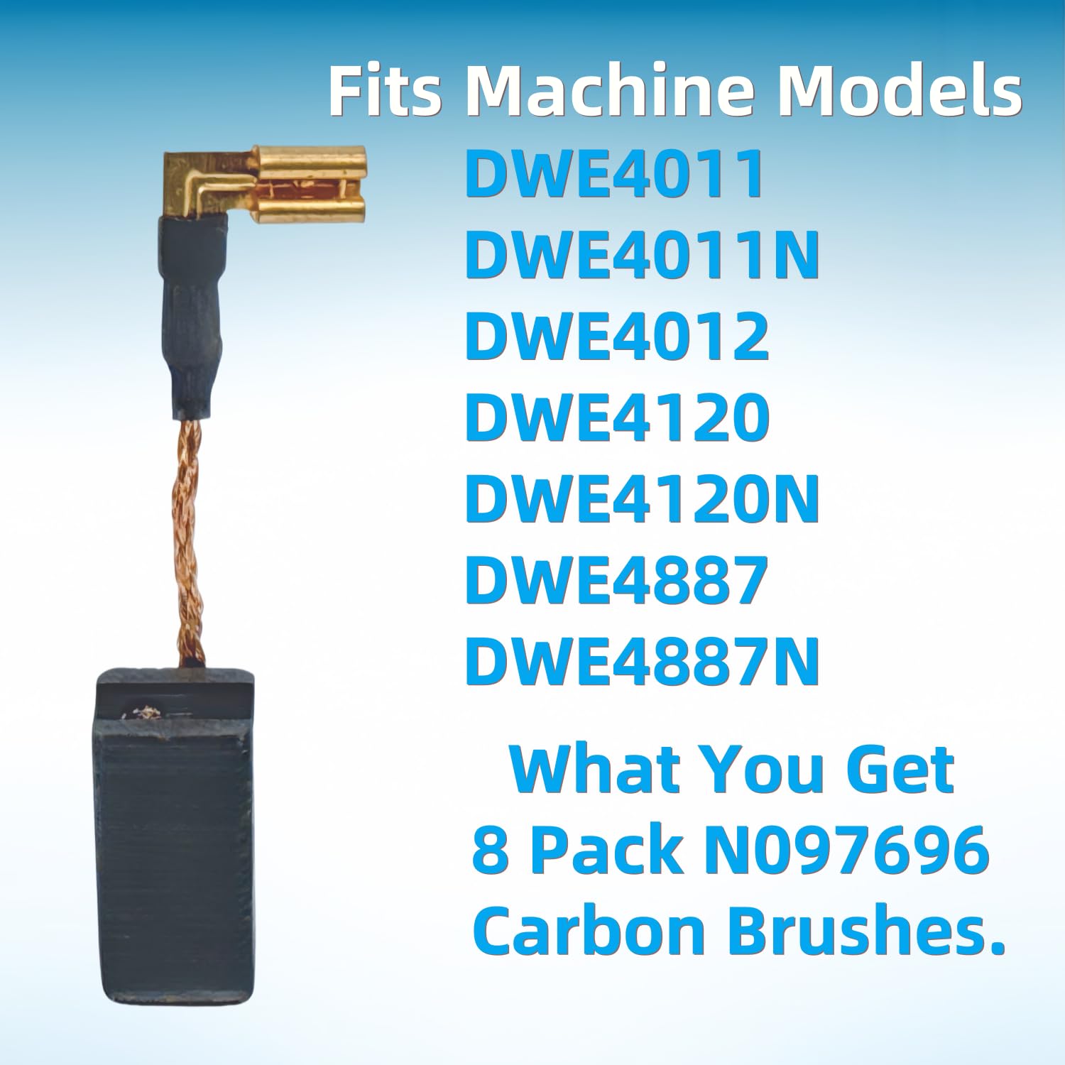 (8 sztuk) N097696 szczotka do silnika węglowego kompatybilna z DeWalt DWE4011 DWE4011N DWE4012 DWE4120 DWE4120N DWE4887 DWE4887N szczotka silnika szlifierki kątowej